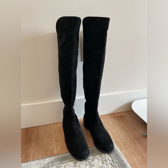 Stuart Weitzman Iconic Black Suede Over-the-Knee Boots Size 6 EUC - Picture 4 of 8